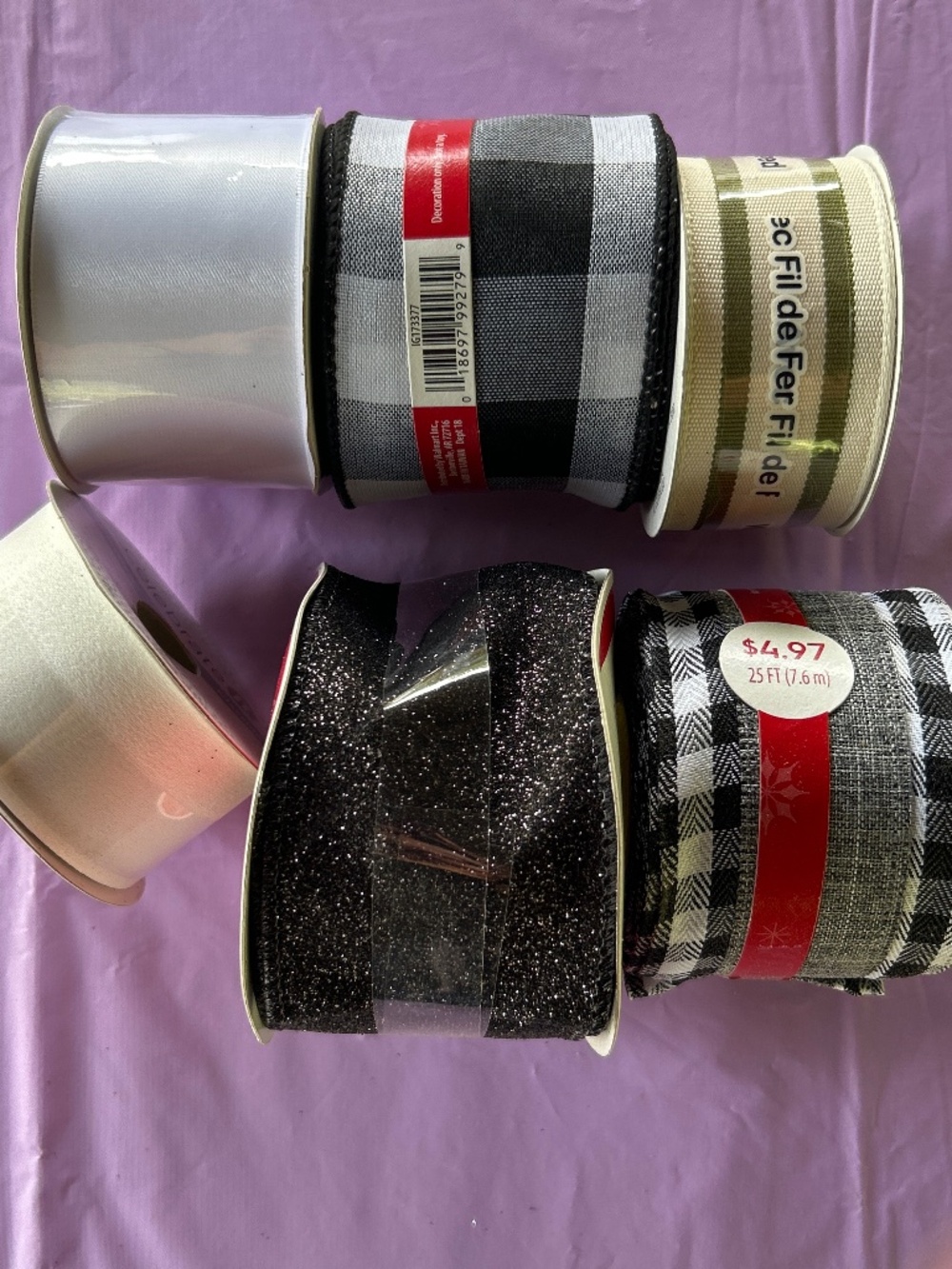 6 spools of ribbon
